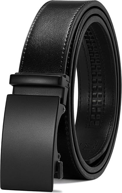 MILORDE Men's Leather Ratchet Belt - 35mm - Customizable Fit