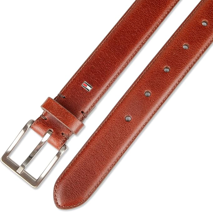 Tommy Hilfiger Men’s Semi‑Dress Leather Belt, Versatile Everyday Style (Regular & Big and Tall Sizes)