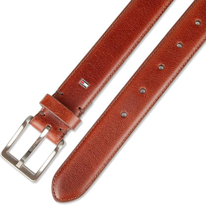 Tommy Hilfiger Men’s Semi‑Dress Leather Belt, Versatile Everyday Style (Regular & Big and Tall Sizes)