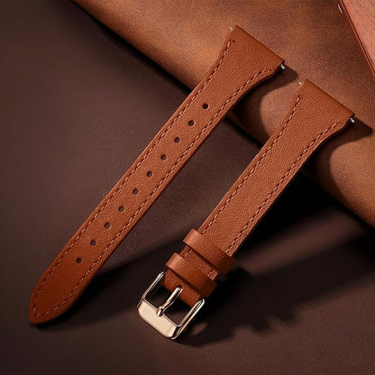 GEAK Slim Leather Band Compatible with Galaxy Watch 7 Band/6 5 4 FE 40mm 44mm/5 pro 45mm/Classic/Galaxy Active 2, 20mm Genuine Leather Strap with Quick Release Buckle for Samsung Watch Bands Women