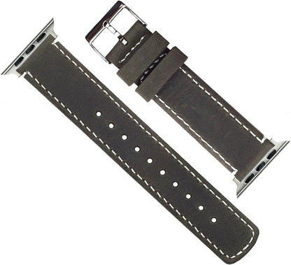 BARTON WATCH BANDS - Top Grain Leather Watch Bands Compatible with Apple Watch Models - 1, 2, 3, 4, 5, 6, 7, 8, 9, 10, SE, Ultra & Ultra 2