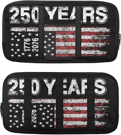 250th Anniversary of US Visor Storage Bag Car Visor Pocket Wallet Pouch with Multi-Pocket Vehicle Sunshade Storage Bag with Zipper for SUV Truck Van