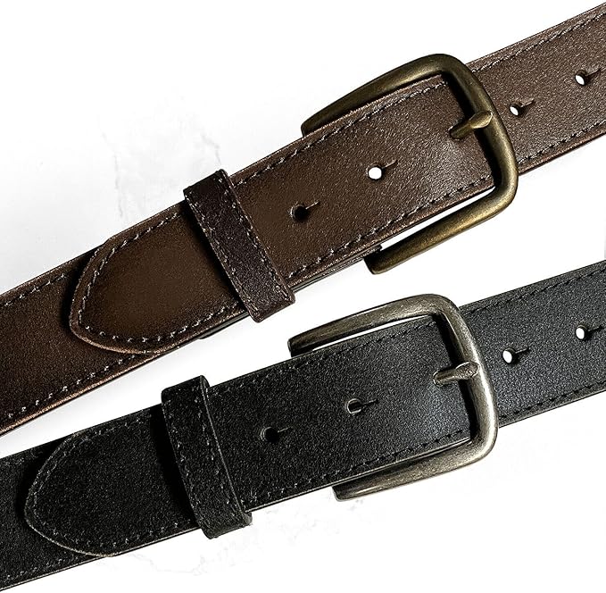 BS57 Classic Vintage Casual Jean Replacement Belt Strap or Belt 1-1/2"(38mm) Wide, Multi-Style Options