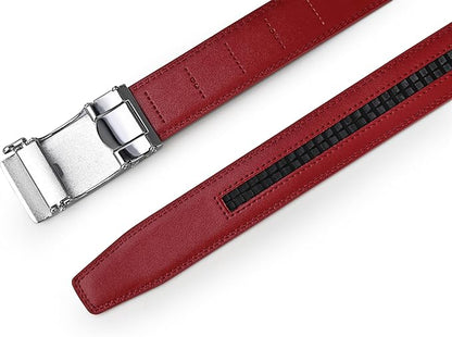 Lingli Men's Belt,Ratchet Dress Belt with Automatic Buckle Brown/Black-Trim to Fit-35mm wide