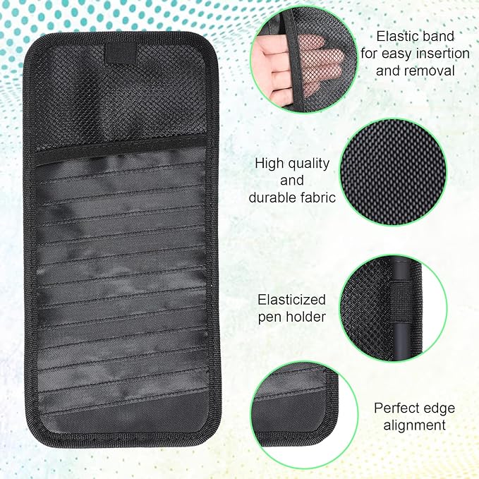 CD Case Holder for Car - DVD Vehicle Visor Storage Orangizer Sun Visor Organizer for CD Visor Case with 12 DVD Storage Sleeves 1 Mesh Pocket 1 Pen Holder(Black)