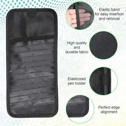 CD Case Holder for Car - DVD Vehicle Visor Storage Orangizer Sun Visor Organizer for CD Visor Case with 12 DVD Storage Sleeves 1 Mesh Pocket 1 Pen Holder(Black)