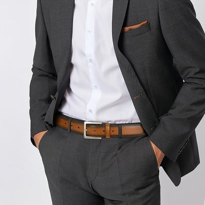Men's Genuine Leather Dress Belt, 1 3/8" Classic Mens Jeans Pants Belt for Work Business Casual Golf