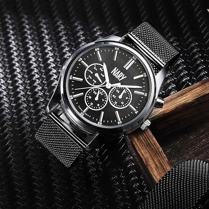 Stainless Steel Mesh Watch Band for Mens Women, Quick Release Mesh Watch Straps 18mm 20mm 22mm 24mm （18mm Black）