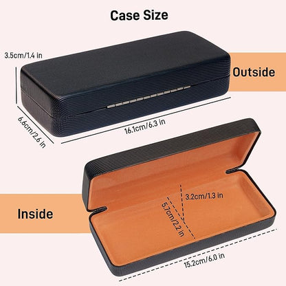 Eyeglass Case 2PCS,Glasses Case Hard Shell,Hard Eyeglass case for Women Men