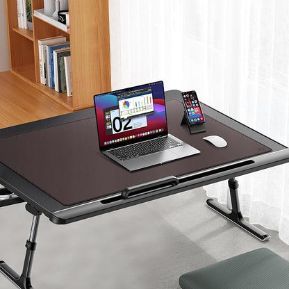 Cacoy 36" x 20" Leather Desk Pad Blotter, XXL Large Gaming Mouse Pad, Waterproof PU Leather Desk Mat On Top of Desk for Office and Home (Brown)