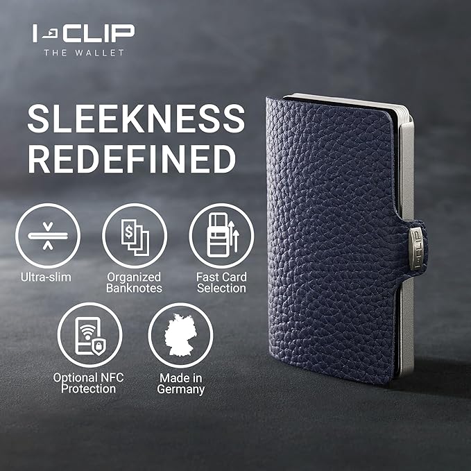 I-CLIP, Premium Men's Leather Wallet, Versatile Changeable Money clip, Secure Card Holder, Compact Men's Wallet Minimalist, Sleek Slim Design, Perfect Money Clip Wallet for Men