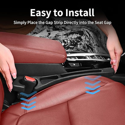 Car Seat Gap Filler, Car Seat Accessories, Car Organizers and Storage with Phone Holder, Car Organizer Fit Sedan SUV Truck Black Set of 2