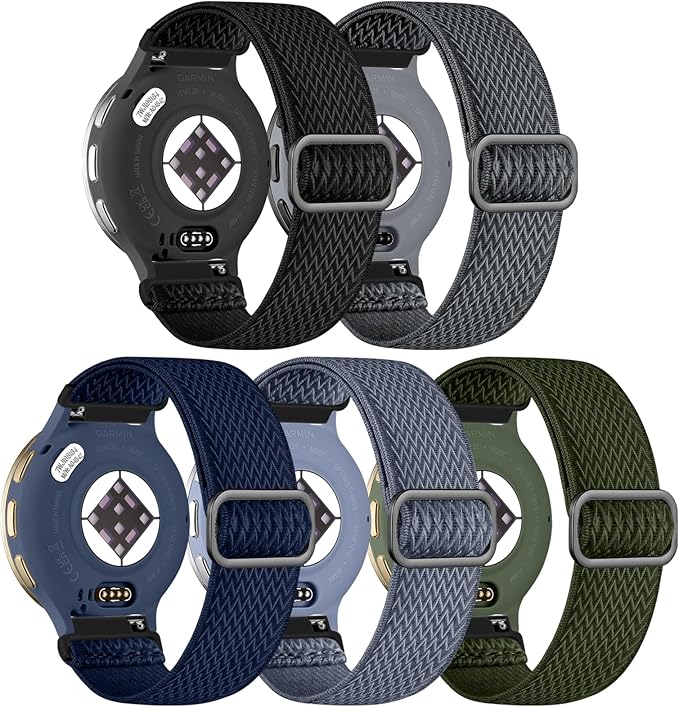 GEAK 18mm Quick Release Replacement Wristband Compatible with Garmin Venu 3S Watch Band, Soft Nylon Breathable Sport Strap for Venu 2S /Vivoactive 4S Watch Band/Forerunner 265s/255s Men Women