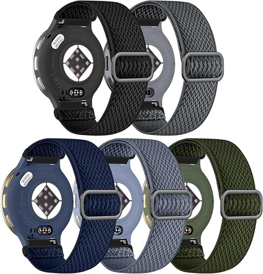 GEAK 18mm Quick Release Replacement Wristband Compatible with Garmin Venu 3S Watch Band, Soft Nylon Breathable Sport Strap for Venu 2S /Vivoactive 4S Watch Band/Forerunner 265s/255s Men Women