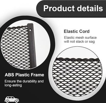 Frienda 4 Pcs Car Storage Net Bag, ABS Plastic Framed Mesh Net Holder, Phone & Cargo Organizer with Screws for Auto, Rv, Boat, Truck Pocket Storage (16 x 8 Inch)
