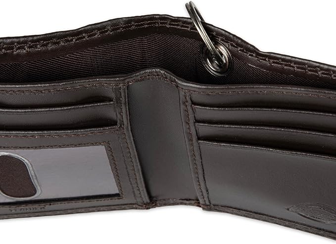 Dickies Men's RFID Everyday Leather Bifold Chain Wallet Black
