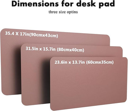 YSAGi Double-Sided Desk Pad, 31.5"x15.7" Leather Desk Mat, Eco Cork Desk Pad Protector,Large Mouse Pad,Waterproof Desk Blotter for Office/Home (Pale Mauve/Cork)