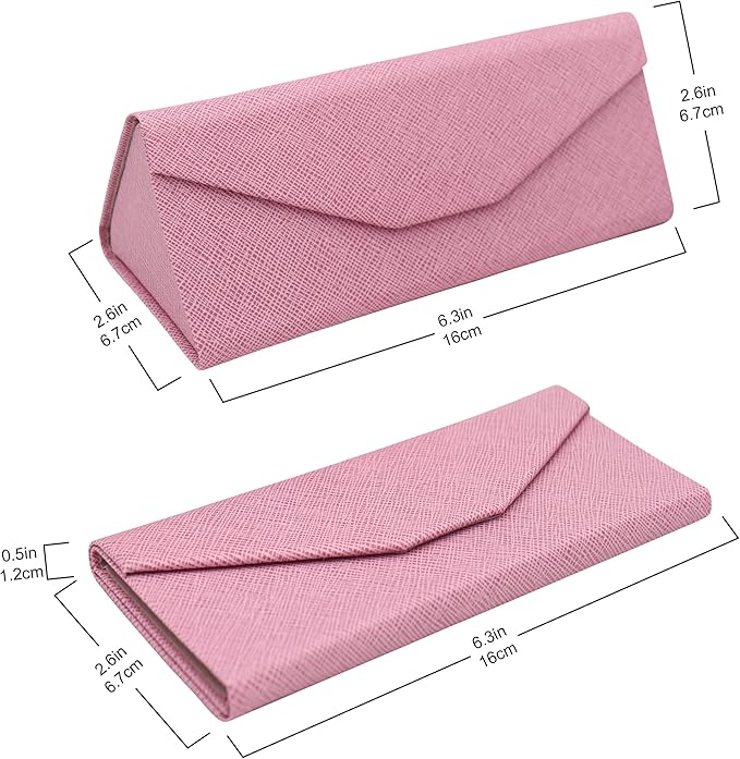 Real Sic Glasses Case for Men and Women - Magnetic Folding Hard Shell Sunglass Holder - Inspired by Solid Color