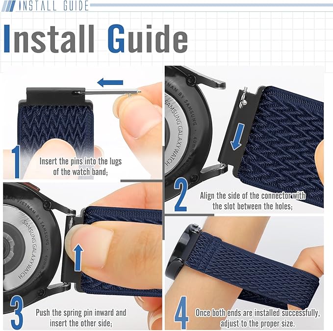 19mm Quick Release Elastic Band Compatible with GRV FC1/FC5/Willful/YAMAY/Letsfit/LETSCOM/TEMINICE/LIFEBEE/Lintelek/ ID205 ID205L ID205G ID205S ID205U/Blackview/UMIDIGI Nylon Strap Women Men