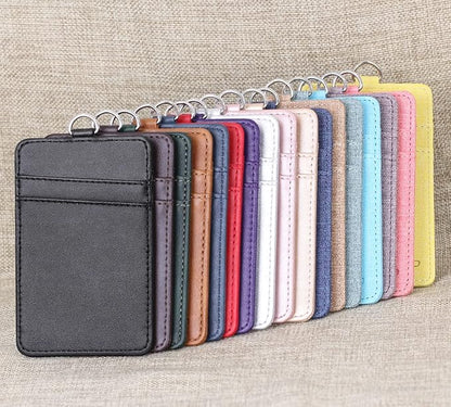 Leather Badge Holder and Adjustable Retractable Lanyards, Quick Release Buckle and Safety Breakaway Lanyards with Swivel Metal Clasp for Offices, Staff, Students, Employees