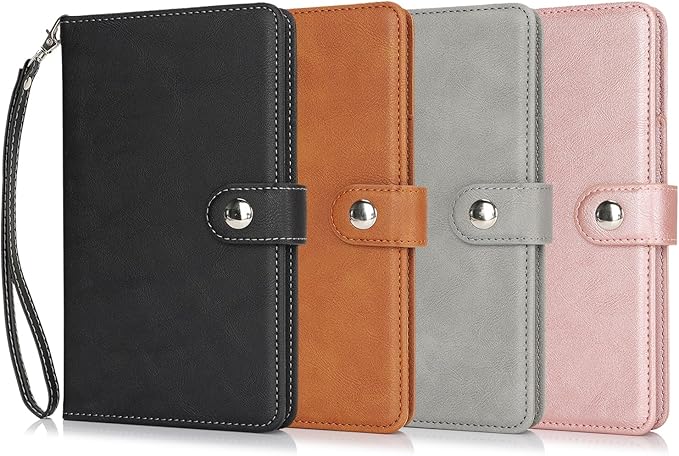 Passport Holder for Travel Essentials, RFID Blocking PU Leather Wallet Cover with Wristlet Strap Magnetic Closure Passport Book Holders Case for Women and Men, Black