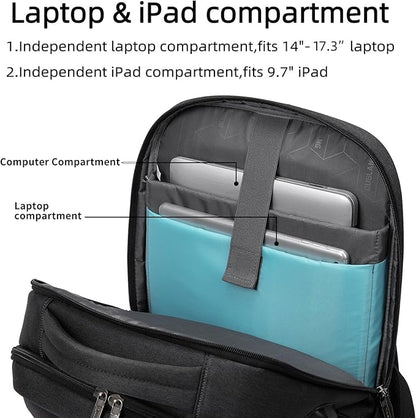 DUSLANG 17 Inch Laptop Backpack for Travel Water Resistant College Backpack for Men/Women Laptop Bag with USB Charging Port, Green A