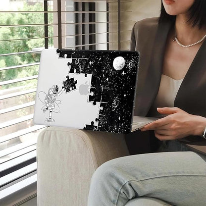 KEROM Compatible for MacBook Pro 13 Inch Case 2025 2024 2023 2022-2016 M2 M1 A2338 A2289 A2251 A2159 A1989 A1706 A1708, Cute Aesthetic Protective Plastic Hard Shell & Keyboard Cover, Space Puzzle