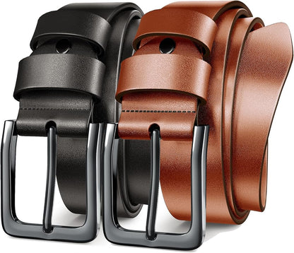 Mens Dress Belt,Genuine Casual Leather Belts for Men 1.5" Width