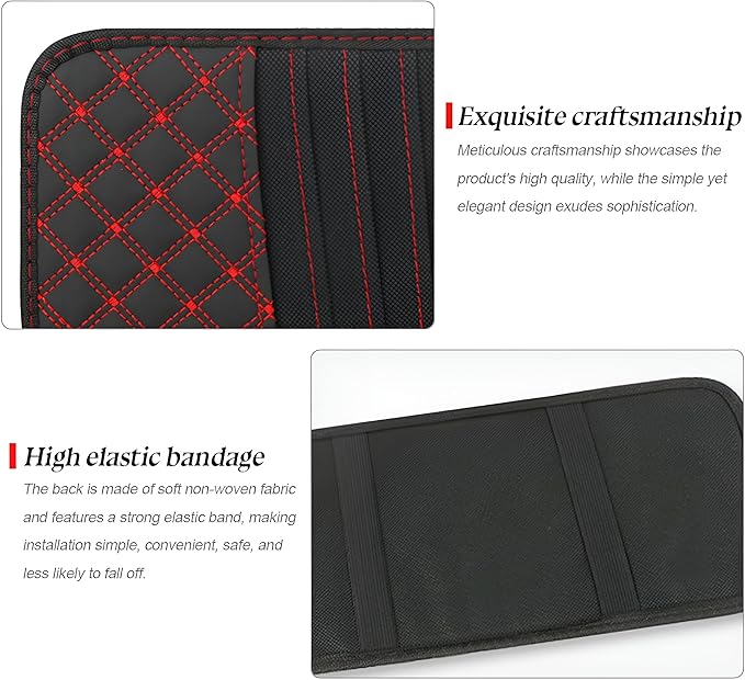2PCS Car Visor CD Holder, PU Leather Large Capacity Vehicle DVD Storage Organizer with 10 Sleeves, Automotive Interior Sun Visor DVD Case Accessories, Universal for Trucks SUV Sedan (Red)