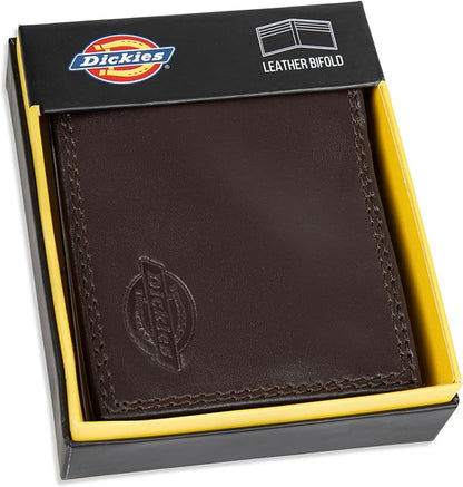 Dickies Men's RFID Everyday Leather Bifold Chain Wallet Black