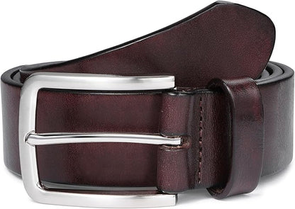 MILORDE Men's Genuine Leather Dress Belt, Handmade, 100% Cow Leather, Fashion & Classic Designs for Work Business and Casual