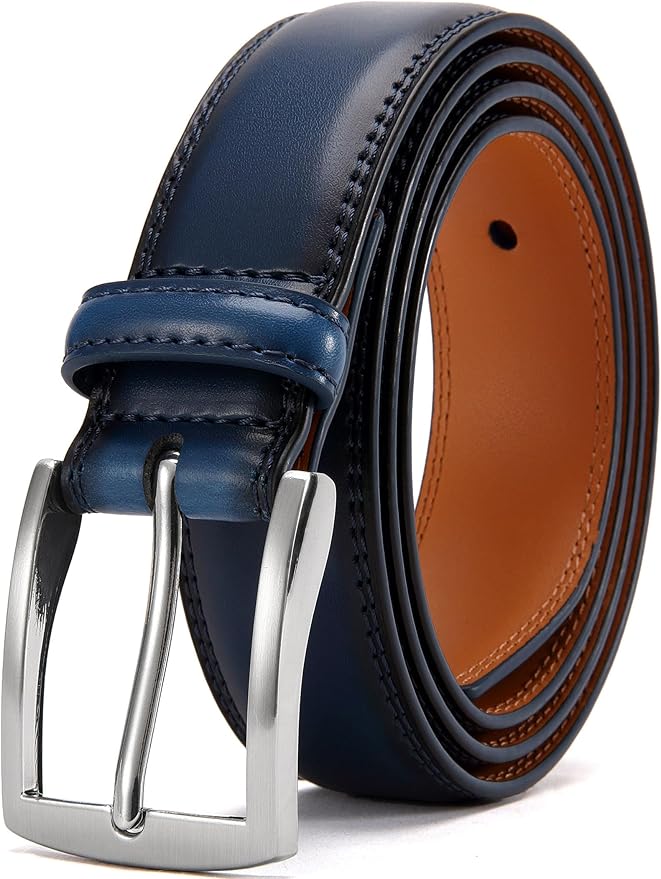 DOOPAI Mens Dress Belt - Genuine Leather Dress Belts For Men,Casual Suit Jeans Belt-Single Prong Buckle black belt