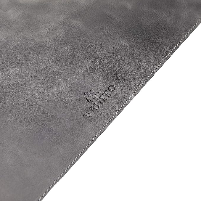Venito Premium Leather Desk Pad Mat (31.5 X 14.6 inch) - Medium Desk Mat for Keyboard and Mouse Home Office Accessories (Faded Gray)*