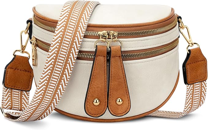 KKXIU Crossbody Sling Bag for Women Trendy Fanny Pack Vegan Leather Chest Bag | Trendy