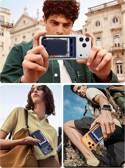 TopMade for MagSafe Wallet with Money Clip, Strongest Magnetic Card Holder for iPhone 17/16/15/14/13/12 Series, for iPhone Wallet with Adjustable Stand, ID Window, RFID Blocking, Navy Blue