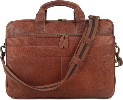 KomalC 16 Inch Leather briefcases Laptop Messenger Bags for Men and Women Best Office Satchel Bag