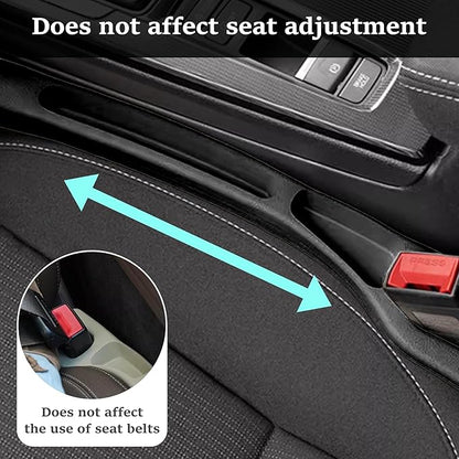 2PCS Car Seat Gap Filler Organizer, Multifunctional Car Gap Filler with Fill and Storage Function for Storing Phones Keys Cards, Universal No Drop Seat Guard for Cars (Black)