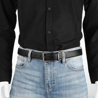 Lavemi Mens Belt Reversible 100% Italian Leather Dress Casual,One Reverse for 2 Colors,Trim to Fit