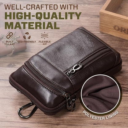 hengwin Leather Cell Phone Holster Fit for iPhone 17 Pro Max 16 Pro Max 15 Pro Max 14 Pro Max Samsung Galaxy A15 S25 Ultra Belt Pouch Crossbody Purse Messenger Bag Wallet Case with Belt Clip (Coffee)