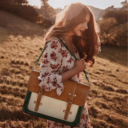 ECOSUSI Laptop Bag for Women Vegan Leather Messenger Bag Fashion Briefcase Computer Satchel Bag