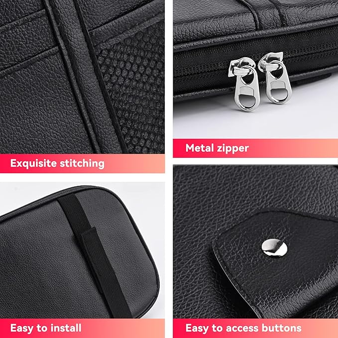 Car Sun Visor Organizer, Sunglass Holder and Storage Pocket, Card Cash Pouch with Multi-Pocket Net Zipper, Case Bag for License Pen Key, Auto Accessories for Truck, SUV, Van (Black)