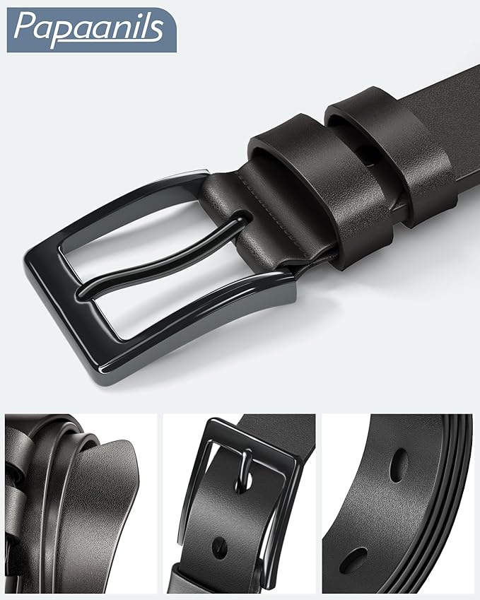 Mens Dress Belt,Genuine Casual Leather Belts for Men 1.5" Width