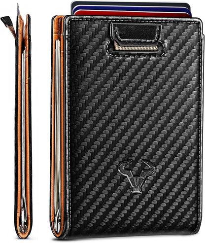 BULLIANT Men Wallet Airtag&Standard Use,Slim Front Pocket Wallet Money Clip for Gifg Men RFID Blocking 11Cards