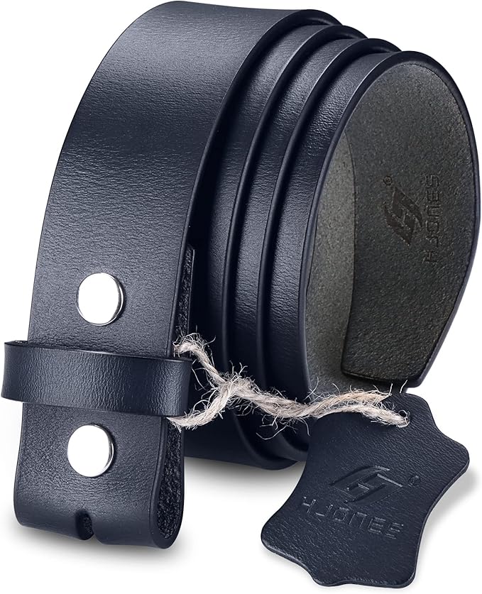 HJones Western Belts for Men without Buckle,Cowboy Belt Buckles for Men,1.5" Wide Genuine Leather Belt No Buckle