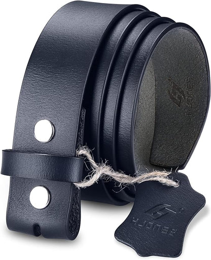 HJones Western Belts for Men without Buckle,Cowboy Belt Buckles for Men,1.5" Wide Genuine Leather Belt No Buckle