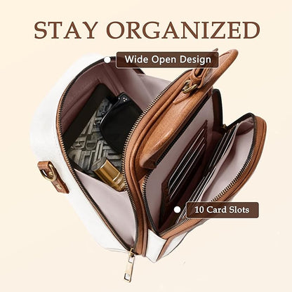 Small Messenger Bag Vegan Leather Crossbody Bag for Women Men, Vintage Cross Body Shoulder Purse with Card Slots