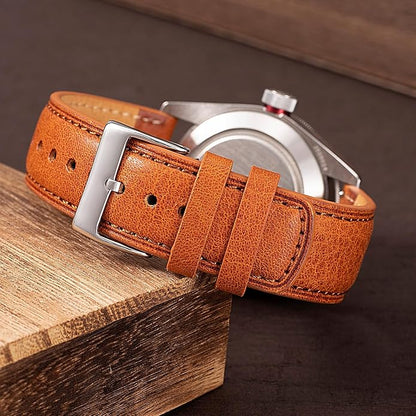 SEURE Quick Release Watch Band,Top Genuine Leather Watch Straps 19mm 20mm 21mm 22mm 24mm for Men and Women