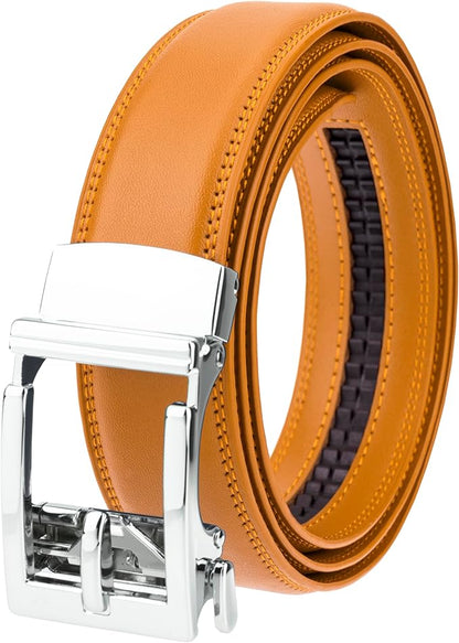 Gelante Ratchet Belt for Men, Mens Belts Leather 1.3'' Adjustable Trim to Fit Dress Belt