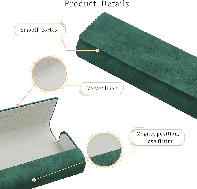 LifeArt Eyeglass Case Hard Shell, Portable Sunglass Case for Women and Men, fashionable PU Leather Eyeglass Case, Lightweight