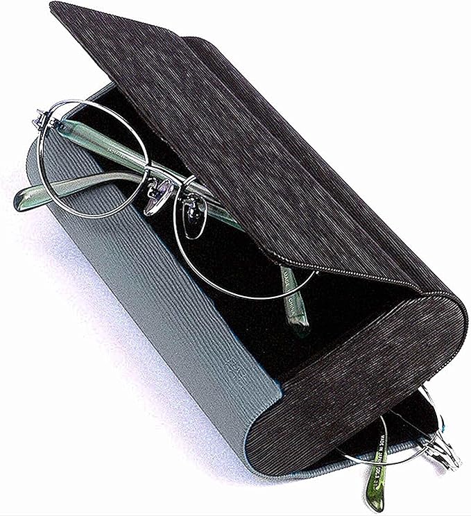 Glasses Case for 2 Storage Portable Compact Slim Two-Piece Soft Case Hard Case